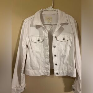Large White Jessica Simpson Stretch Denim Jacket